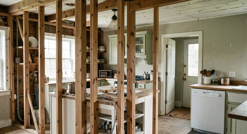 Plan a Colonial-era kitchen renovation respectfully: editorial photograph showing period kitchen planning