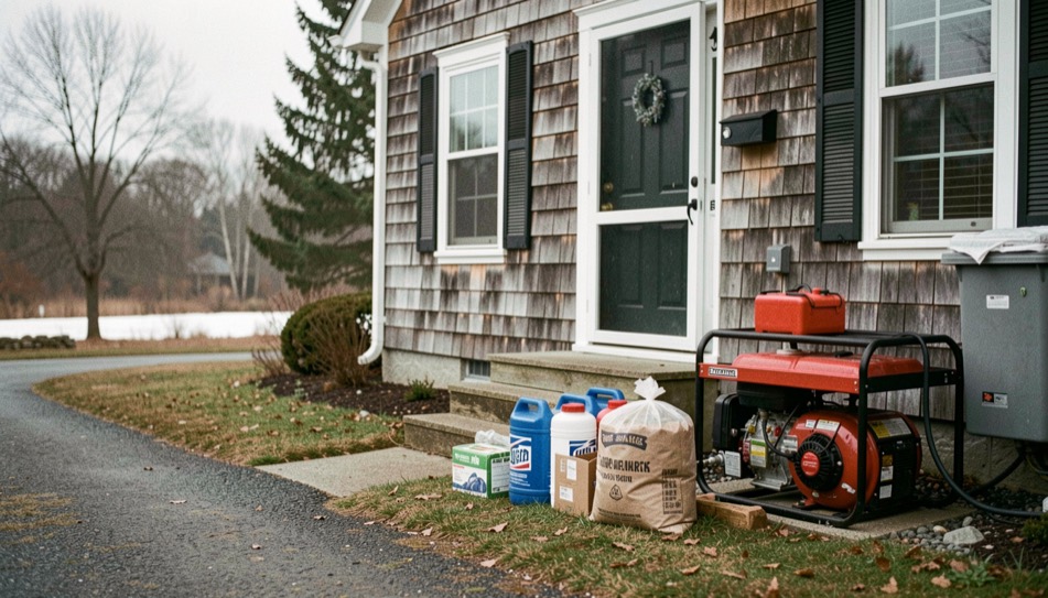 Prepare a New England home for nor'easter season: editorial photograph showing storm-ready home